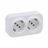 Double Power Socket, 16A, 250VAC, surface mounting, white, Forix, 782423
