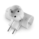3-way Plug In Socket Extender with earthing (2P+E), 16A, 230VAC, white, 146.540, Scame