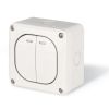 Double two-way electric switch, circuit 6, for outdoor installation, white, 10A, 250VAC, IP66, PROTECTA, SCAME, 137.5221
