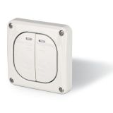 Double two-way electric switch, circuit 6, for build-in, white, 10A, 250VAC, IP66, SCAME, 137.3221