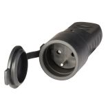 Coupling (bipolar)  with cover, 250VAC, 16A, black, 110.3150, Scame