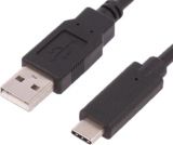 Phone cable USB Type-C to USB, 1m, black, QOLTEC