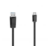 Phone cable USB Type-C to USB, 3m, black, HAMA