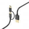 Phone cable Micro USB and USB Type-C to USB, 1m, black, HAMA
 - 2