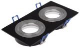 Арматура за вграждане BN12-0126 за халогенни и LED луни, черна, сребърна, GU5.3, двойна - 1 - Викиват Арматура за вграждане BN12-0126 за халогенни и LED луни, черна, сребърна, GU5.3, двойна - 1