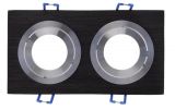 Арматура за вграждане BN12-0126 за халогенни и LED луни, черна, сребърна, GU5.3, двойна - 2 - Викиват Арматура за вграждане BN12-0126 за халогенни и LED луни, черна, сребърна, GU5.3, двойна - 2
