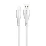 Phone cable USB Type-C to USB, 3m, white, DeTech