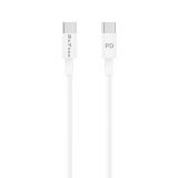 Phone cable USB Type-C to USB Type-C, 1m, white, 60W, DeTech