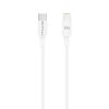 Phone cable USB Type-C to USB Type-C, 1m, white, 60W, DeTech
 - 1
