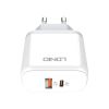 Phone charger with USB Type-C cable, USB and USB Type-C, 45W, white, LDNIO - 5