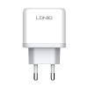 Phone charger with USB Type-C cable, USB and USB Type-C, 45W, white, LDNIO - 2