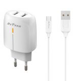 Phone charger with Micro USB cable, USB, 18W, white, DeTech