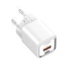 Phone charger with USB Type-C cable, USB and USB Type-C, 20W, white, LDNIO - 3