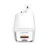 Phone charger with USB Type-C cable, USB and USB Type-C, 20W, white, LDNIO - 2