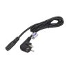 Power cable 3x1mm2, 1,8m, Shuko L-shaped, IEC C15 straight, black