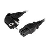 Power cable 3x1mm2, 3m, Shuko L-shaped, IEC C15 straight, black