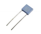 Styroflex capacitor, capacitance 22 nF, operating voltage 100 V, terminal pitch 7 mm, tolerance ±10 %, housing dimensions 7x7x2.5 mm.