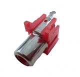 Connector, RCA, socket, installation on board, red