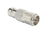 Connector adapter, F m - BNC f, straight