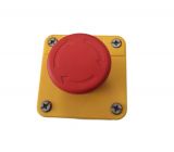 Авариен стоп бутон, единичен, ротационен, 1NC, IP44, 6А/250VАС, червен