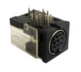 Connector DIN  8 pins, WM6043N, socket, THT for PCB, 90°