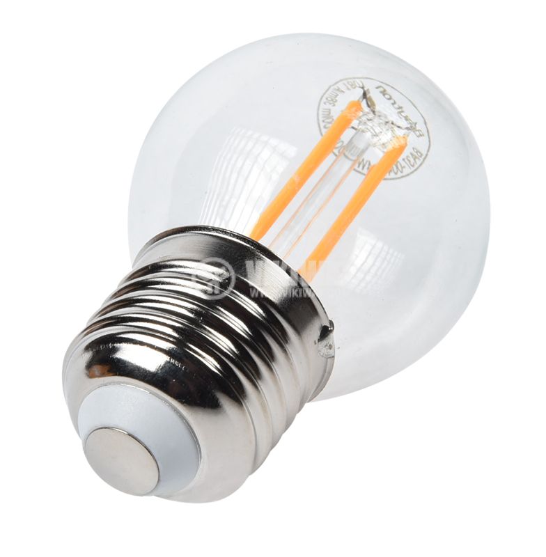 LED лампа FILAMENT 4W, E27, 220VAC, 400lm, 3000K, топло бяла, BA37-00420 - 3