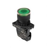 Panel switch, L2RR-L3GDM, button, 22mm, 1 position, green, LED