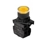 Панелен превключвател, S2PR-P3YALM, бутон, ф22mm, 1 позиция, жълт, LED