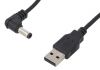 Power cable, USB A to DC 5.5x2.5 plug, black, 0.5m, 5V