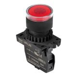 Панелен превключвател, L2RR-L3RDM, бутон, ф22mm, 1 позиция, червен, LED