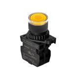 Панелен превключвател, S2PR-P3YADM, бутон, ф22mm, 2 позиция, жълт, LED