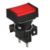 Panel switch, L16RRT-HR24, button, 22mm, 1 position, red, LED