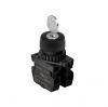 Panel switch with key, S2KR-3EK2AM, rotary, 22mm, 3 positions, black
