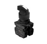 Panel switch, S2SR-S8W2AM, rotary, 22mm, 3 positions, black/white