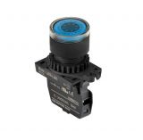 Panel switch, L2RR-L3BLM, button, 22mm, 1 position, blue, LED