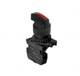 Panel switch, S2SR-S4RAM, rotary, 22mm, 2 positions, black/red