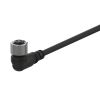 Съединителен кабел, M12, 2 пина, ъглов, 2m, черен, CLD2-2