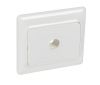 Single power socket, 16A, 250VAC, white, for built-in, cable outlet, no terminals, 782145
