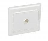 Single power socket, 16A, 250VAC, white, for built-in, cable outlet, no terminals, 782145