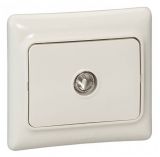 Single socket, TV, for built-in, 1.5dB, color cream, Kaptika, 782145