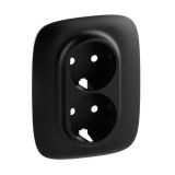 Cover, for double power socket, Legrand, Valena Allure, color black, 754958