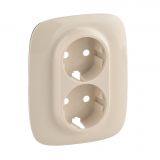 Cover, for double power socket, Legrand, Valena Allure, color cream, 754956