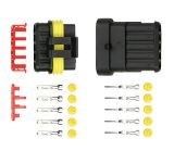 Automotive connector set, 5P, 24VDC, IP67, male + female, VEMARK