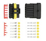 Automotive connector set, 6P, 24VDC, IP67, male + female, VEMARK