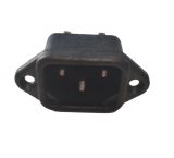 Power socket, АС, male, IEC C14, 6A, 250VAC, black