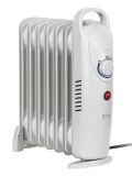 Oil radiator, 800W, 230VAC, 130x320x380mm, white, 7 ribs, TSA8035, TEESA