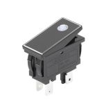 Rocker switch, 2 positions, ON-OFF, 16A/230VAC, hole 28x10.5mm, RGB LED