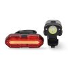 LED lights, for bicycle, front (headlight), rear (stop), 400/4.5lm, LBICYCLER10BK, NEDIS - 1