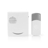 Wireless doorbell NEDIS DOORB211WT, 3VDC, 80dB, white / grey