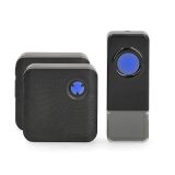 Wireless doorbells 2pcs. + button NEDIS DOORB310BK2, 230VAC/12VDC, 110dB, black